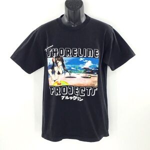Brooklyn Projects Men T Shirt Black Welcome to Shoreline Projects Anime Tee Sz S